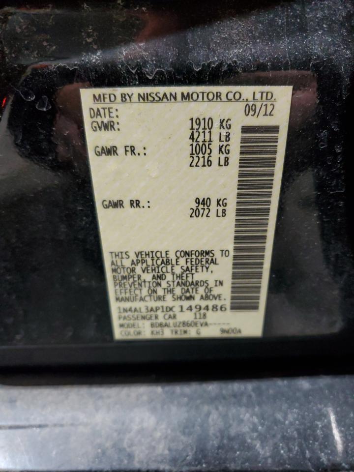 2013 Nissan Altima VIN 1N4AL3AP1DC149486 Copart auction photo, front end damage thumbnail 13