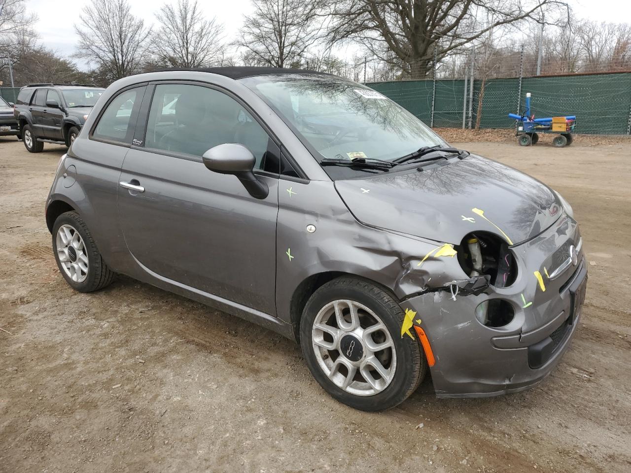 2012 Fiat 500 VIN 3C3CFFDR1CT382851 Copart auction photo, front end / rear end damage thumbnail 4