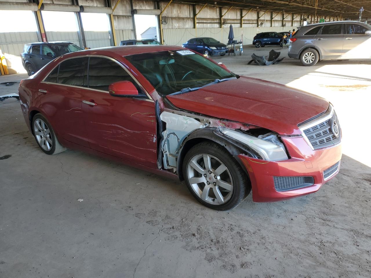 2013 Cadillac ATS VIN 1G6AA5RA0D0129116 Copart auction photo, side / front end damage thumbnail 4