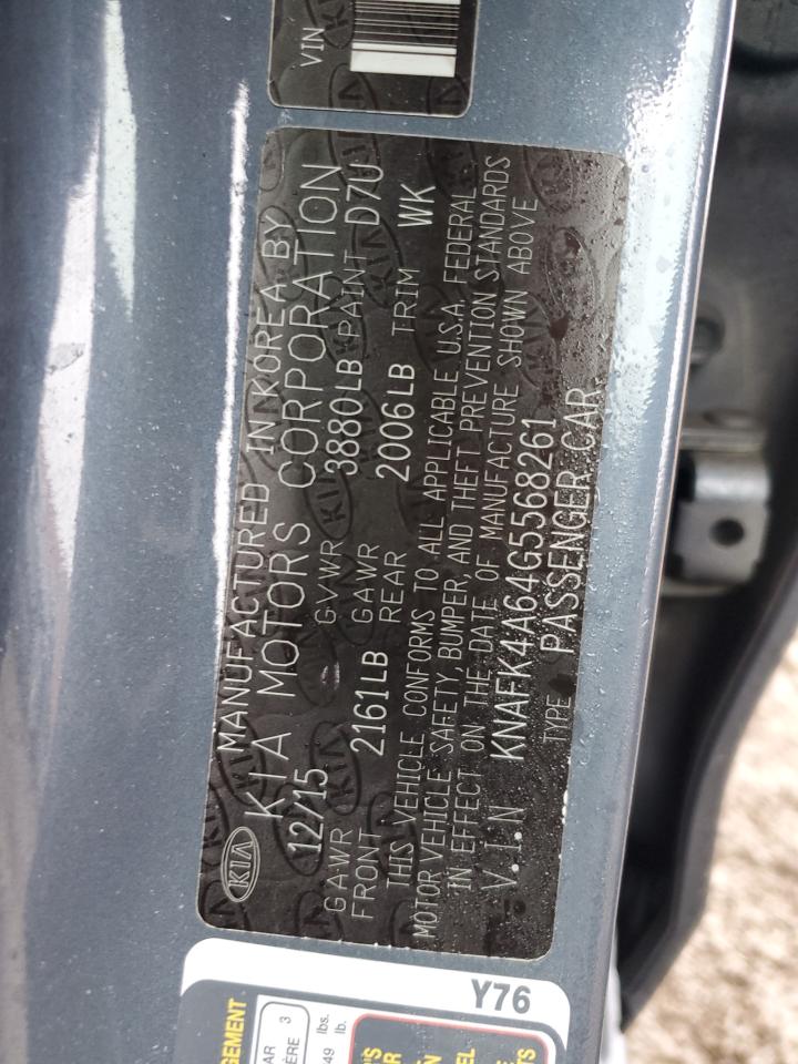 2016 KIA Forte VIN KNAFK4A64G5568261 Copart auction photo, front end damage thumbnail 14