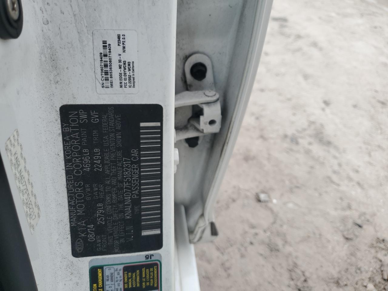2015 KIA Cadenza VIN KNALN4D77F5182317 Copart auction photo, front end damage thumbnail 13