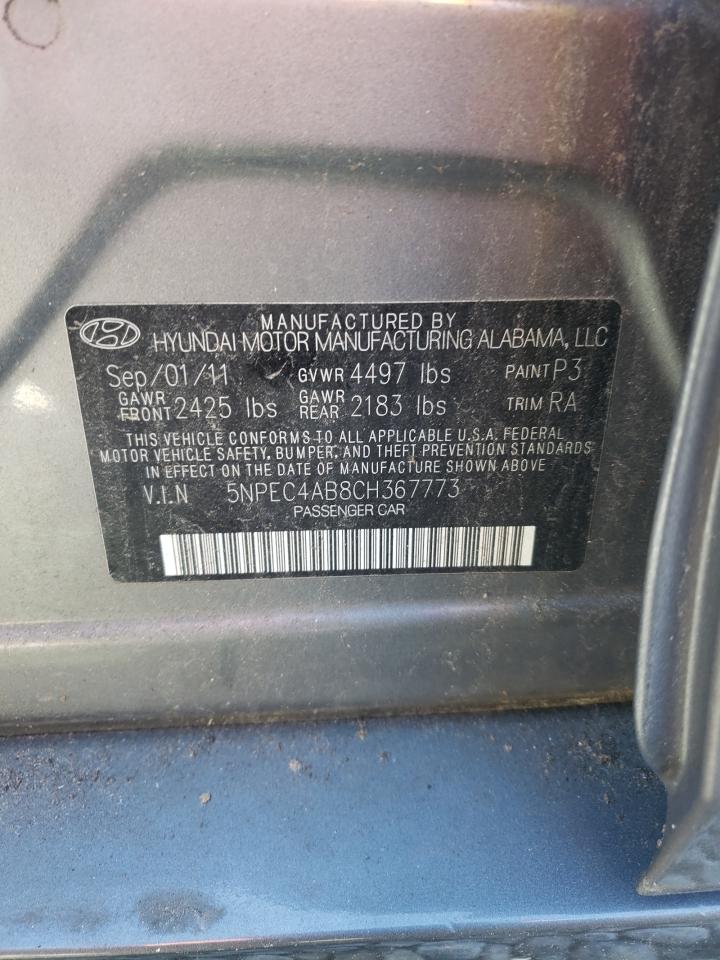 2012 Hyundai Sonata VIN 5NPEC4AB8CH367773 Copart auction photo, front end damage thumbnail 12
