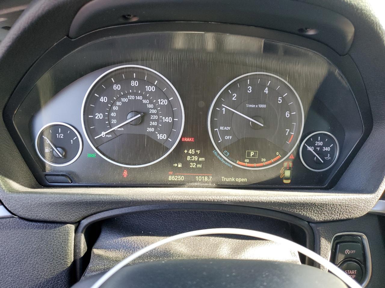 2014 BMW 3er VIN WBA3B5C52EP543910 Copart auction photo, front end / rear end damage thumbnail 9