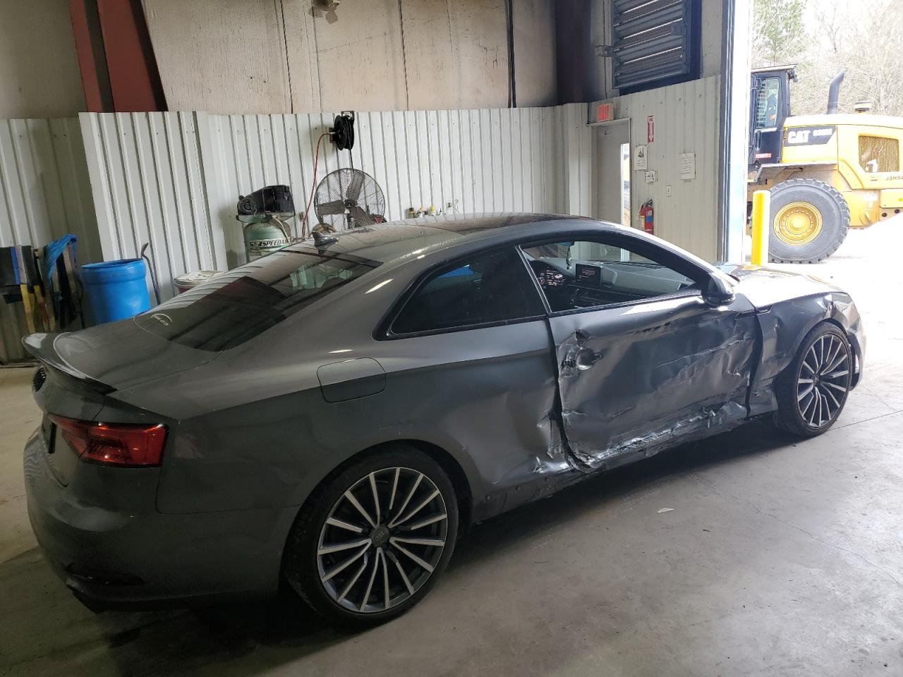 2018 Audi A5 VIN WAUPNAF59JA004145 Copart auction photo, side / front end damage thumbnail 3