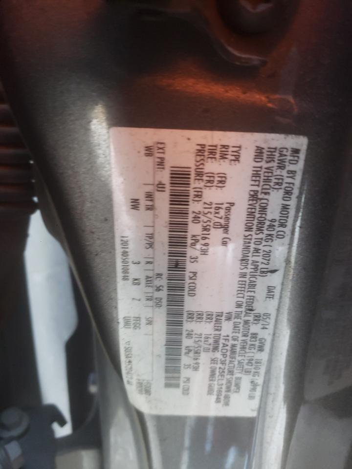 2014 Ford Focus VIN 1FADP3F25EL316948 Copart auction photo, front end damage thumbnail 13