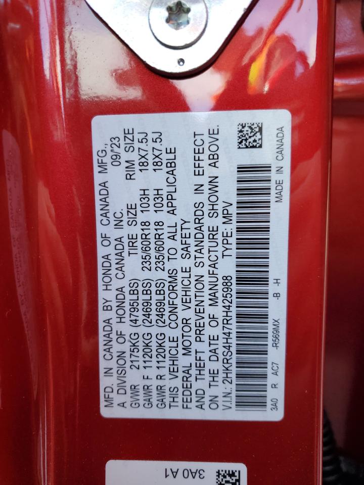 2024 Honda CR-V VIN 2HKRS4H47RH425988 Copart auction photo, front end / minor dent/scratches damage thumbnail 15
