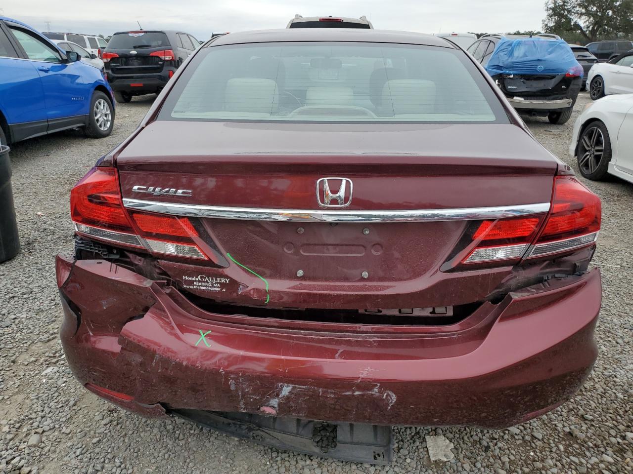 2015 Honda Civic VIN 19XFB2F52FE706809 Copart auction photo, rear end damage thumbnail 7