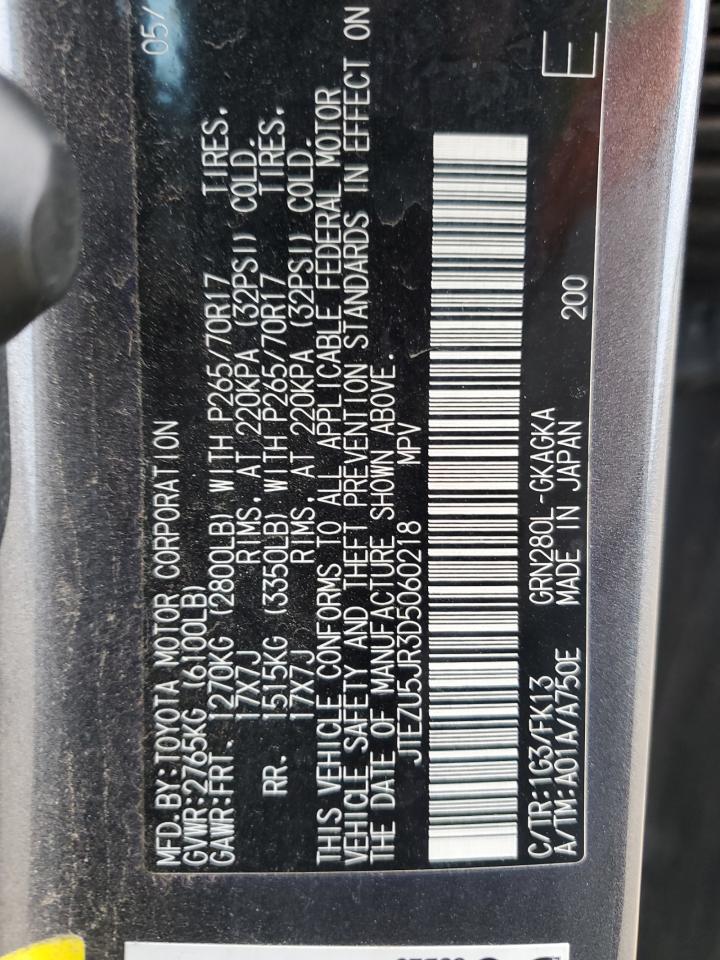 2013 Toyota 4Runner VIN JTEZU5JR3D5060218 Copart auction photo, rear end / front end damage thumbnail 14