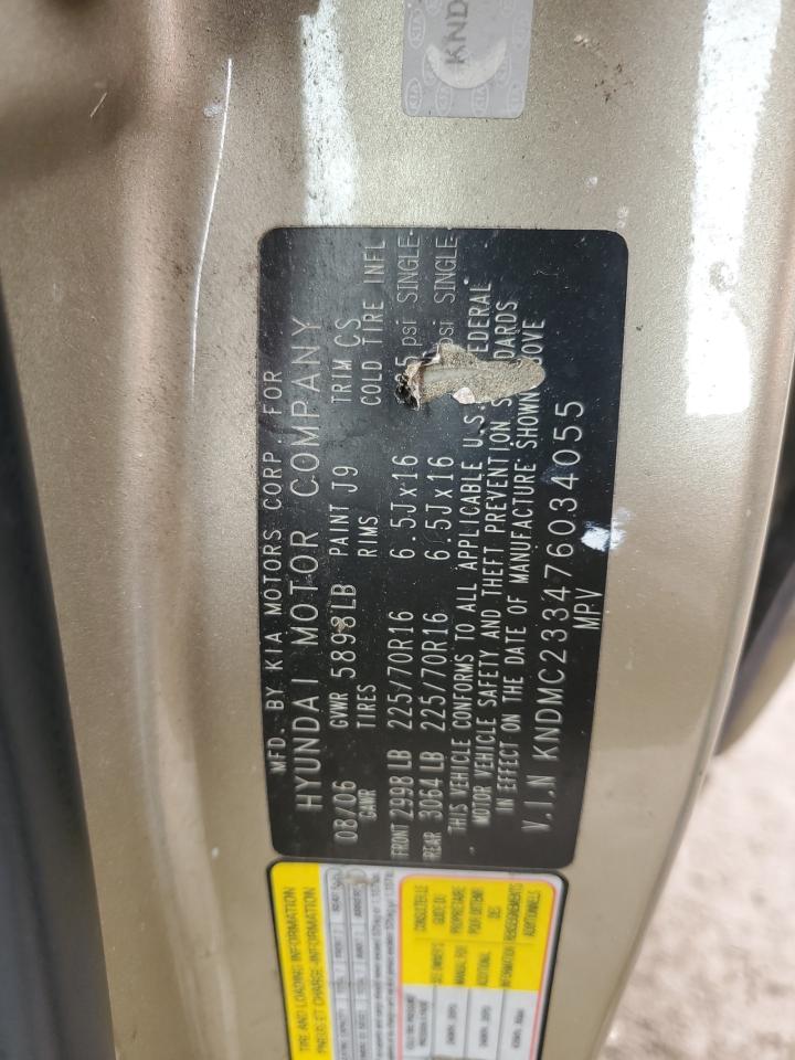 2007 Hyundai Entourage VIN KNDMC233476034055 Copart auction photo, front end / minor dent/scratches damage thumbnail 13