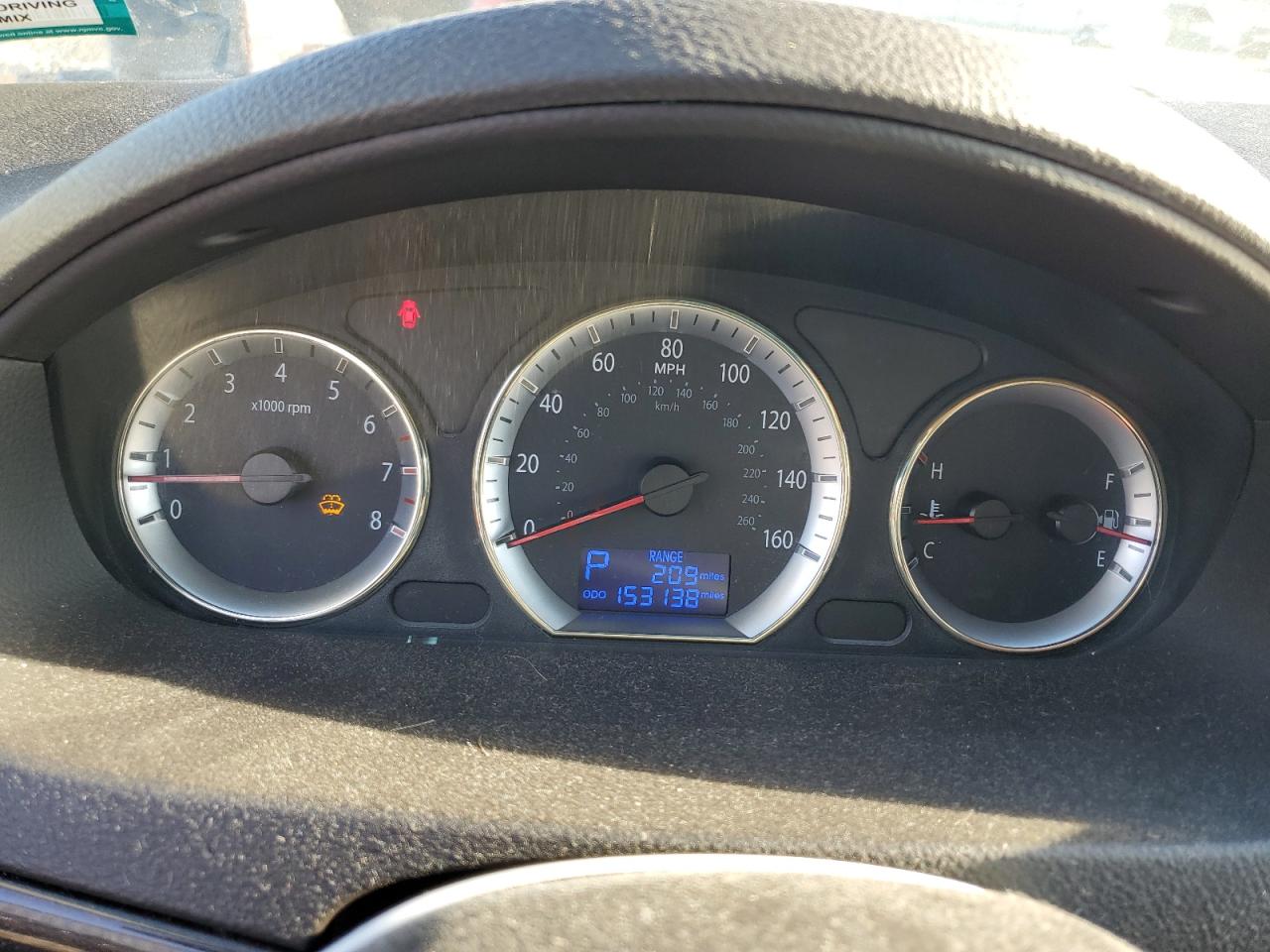 2009 Hyundai Sonata VIN 5NPEU46C09H516331 Copart auction photo, top/roof damage thumbnail 9