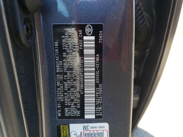 2007 Toyota Camry VIN 4T1BK46K87U517371 Copart auction photo, front end damage thumbnail 12