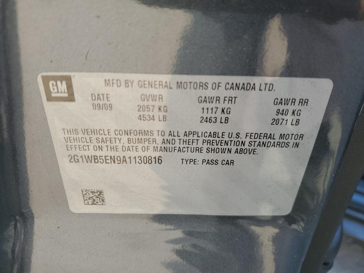 2010 Chevrolet Impala VIN 2G1WB5EN9A1130816 Copart auction photo, front end damage thumbnail 12