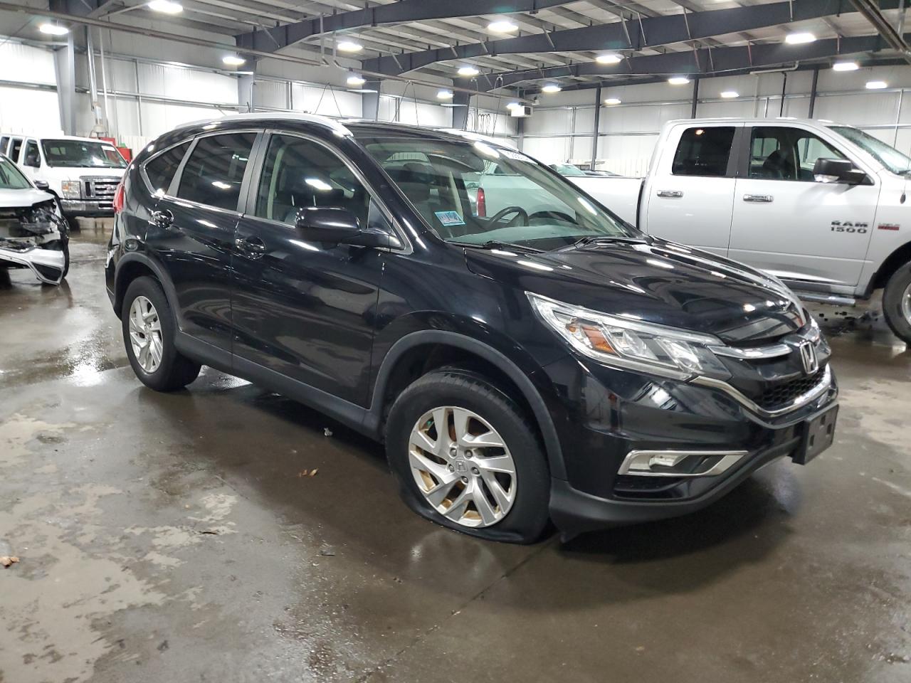 2015 Honda CR-V VIN 5J6RM4H79FL000536 Copart auction photo, side / front end damage thumbnail 4