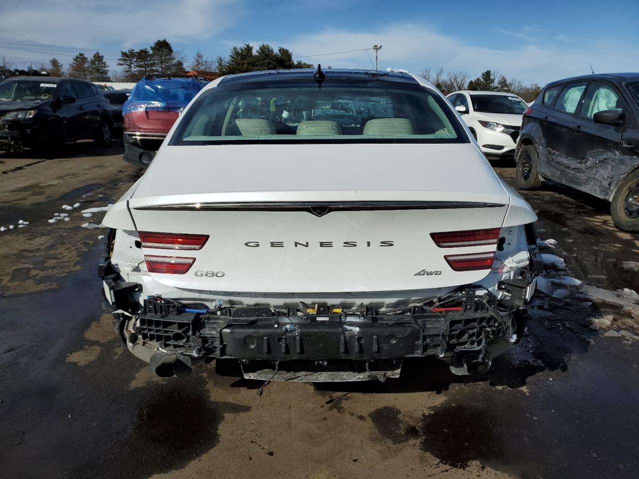 2022 Genesis G80 VIN KMTGB4SC3NU092276 Copart auction photo, rear end damage thumbnail 6