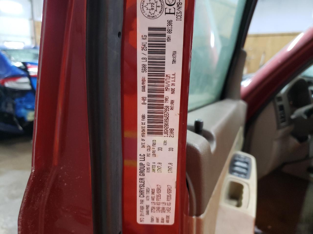 2009 Jeep Liberty (North America) VIN 1J8GN28K09W557950 Copart auction photo, minor dent/scratches damage thumbnail 13