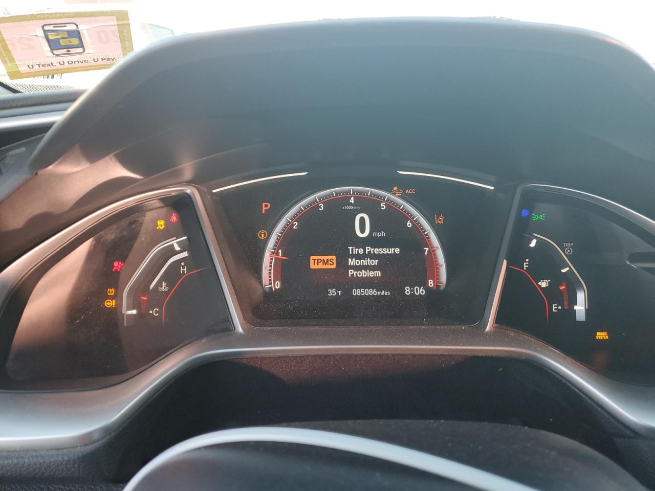 2019 Honda Civic VIN 2HGFC2F81KH526888 Copart auction photo, all over damage thumbnail 9