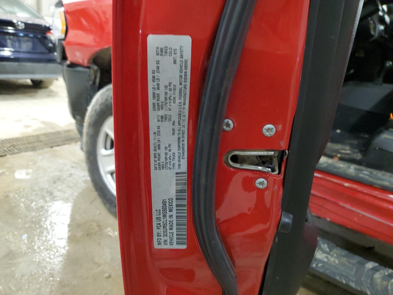 2021 RAM 2500 VIN 3C6UR5CL1MG503491 Copart auction photo, all over damage thumbnail 12