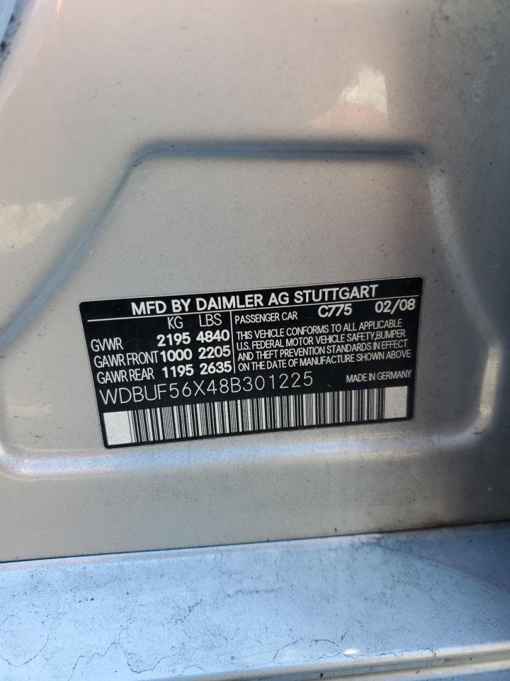 2008 Mercedes-Benz E-klasse VIN WDBUF56X48B301225 Copart auction photo, front end damage thumbnail 13