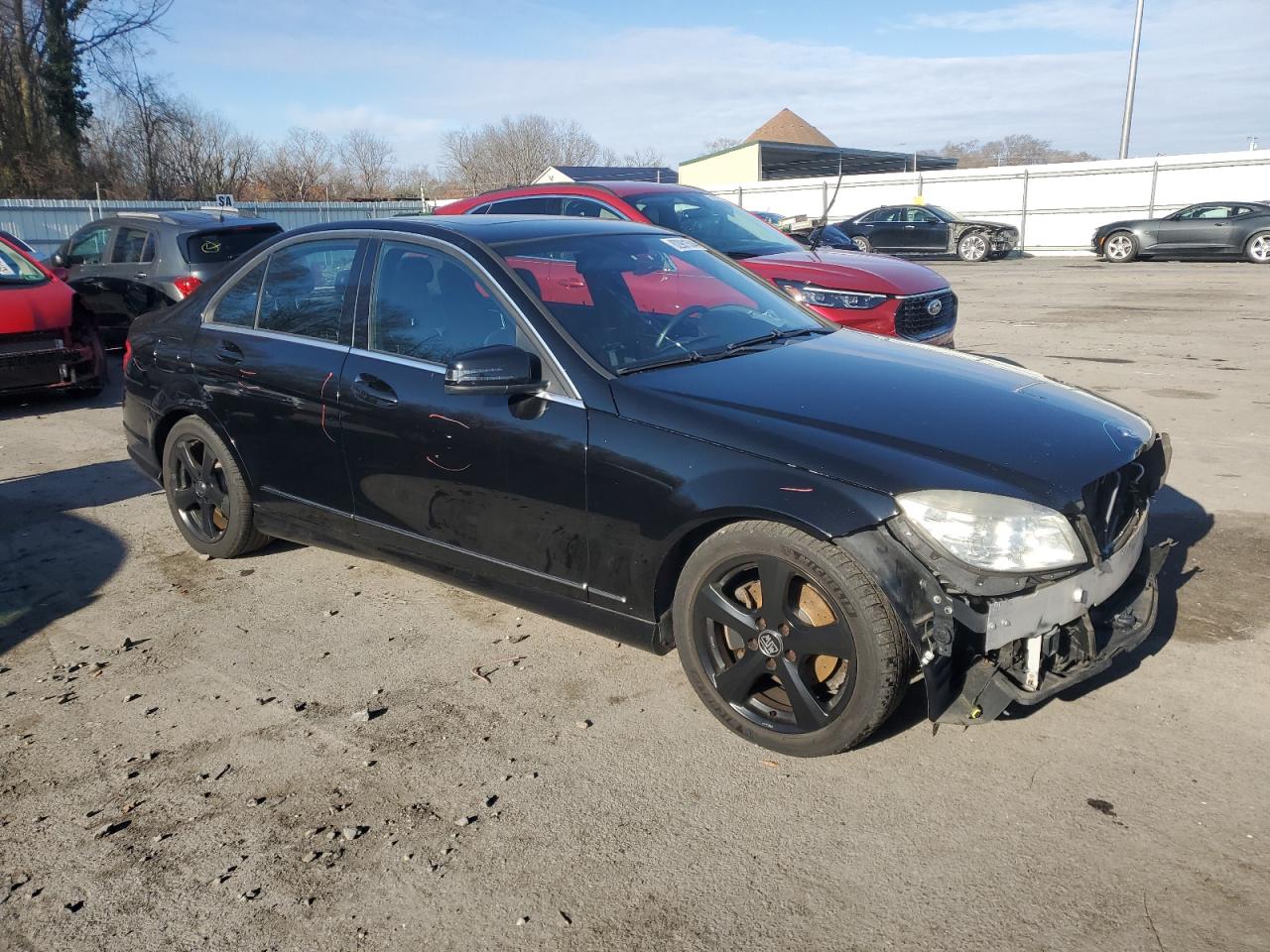 2010 Mercedes-Benz C-klasse VIN WDDGF8BB2AR106642 Copart auction photo, front end damage thumbnail 4