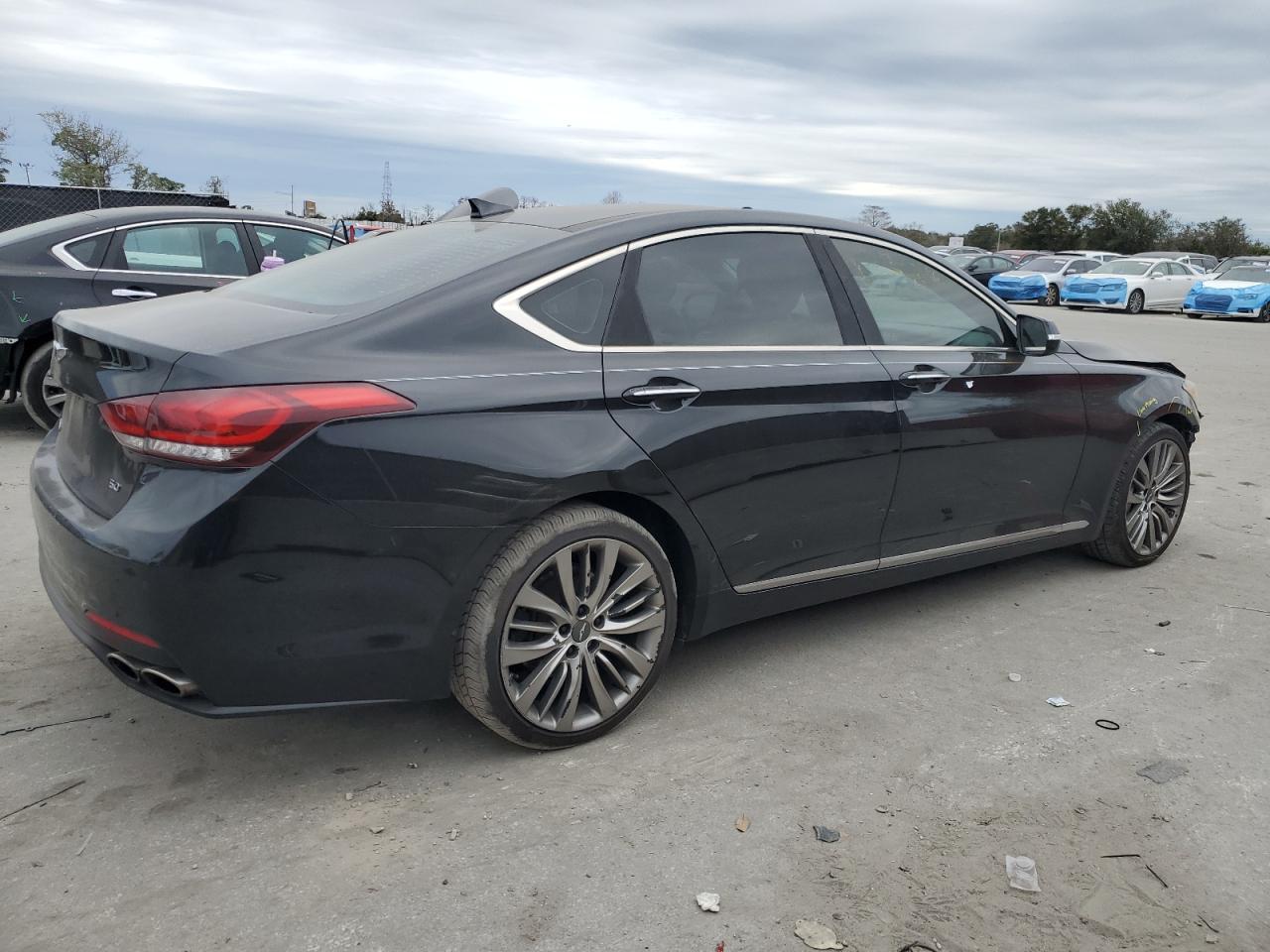 2017 Genesis G80 VIN KMHGN4JF5HU173281 Copart auction photo, front end / minor dent/scratches damage thumbnail 3