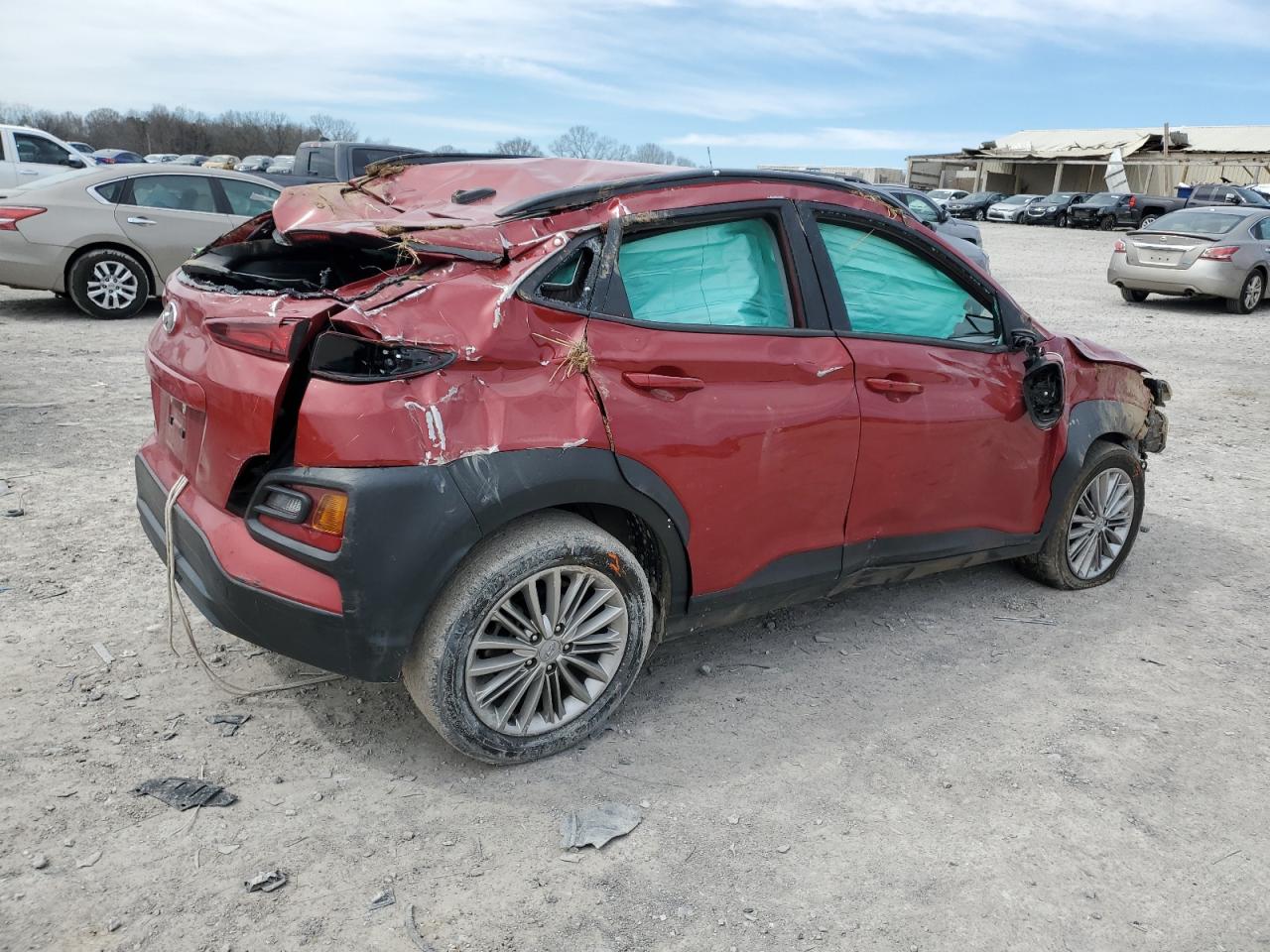 2021 Hyundai Kona VIN KM8K22AA8MU748267 Copart auction photo, rollover damage thumbnail 3
