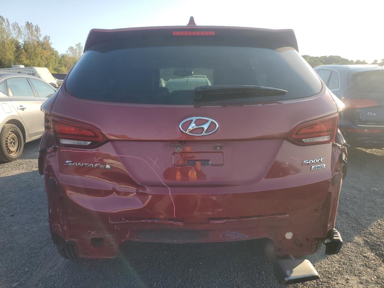 2017 Hyundai Santa Fe VIN 5XYZUDL89HG394054 Copart auction photo, rear end / minor dent/scratches damage thumbnail 6