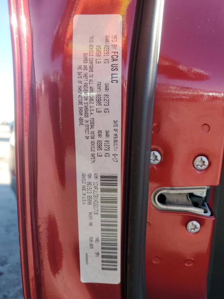 2017 Jeep Grand Cherokee VIN 1C4PJLCB1HD221718 Copart auction photo, minor dent/scratches damage thumbnail 13