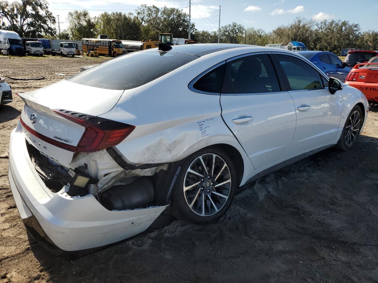 2021 Hyundai Sonata VIN 5NPEH4J24MH102772 Copart auction photo, rear end / undercarriage damage thumbnail 3