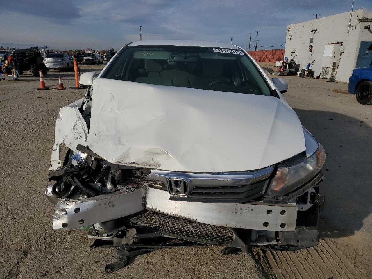 2012 Honda Civic VIN JHMFB2F57CS006291 Copart auction photo, front end damage thumbnail 5