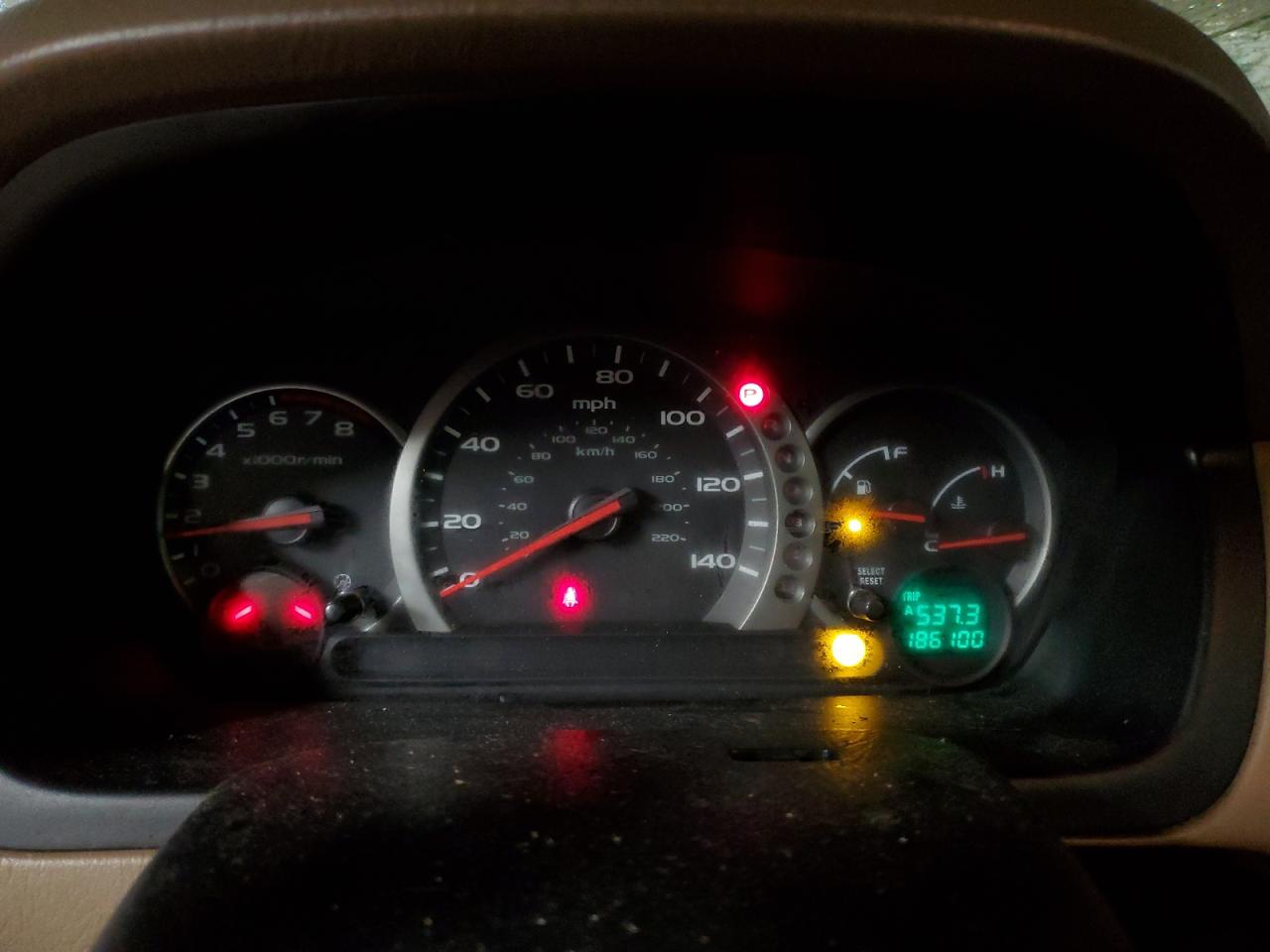 2003 Honda Pilot VIN 2HKYF18523H571410 Copart auction photo, front end / top/roof damage thumbnail 9
