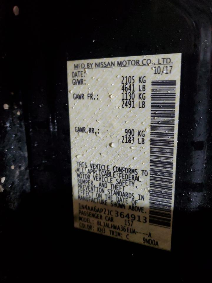 2018 Nissan Maxima VIN 1N4AA6AP2JC364913 Copart auction photo, front end damage thumbnail 12