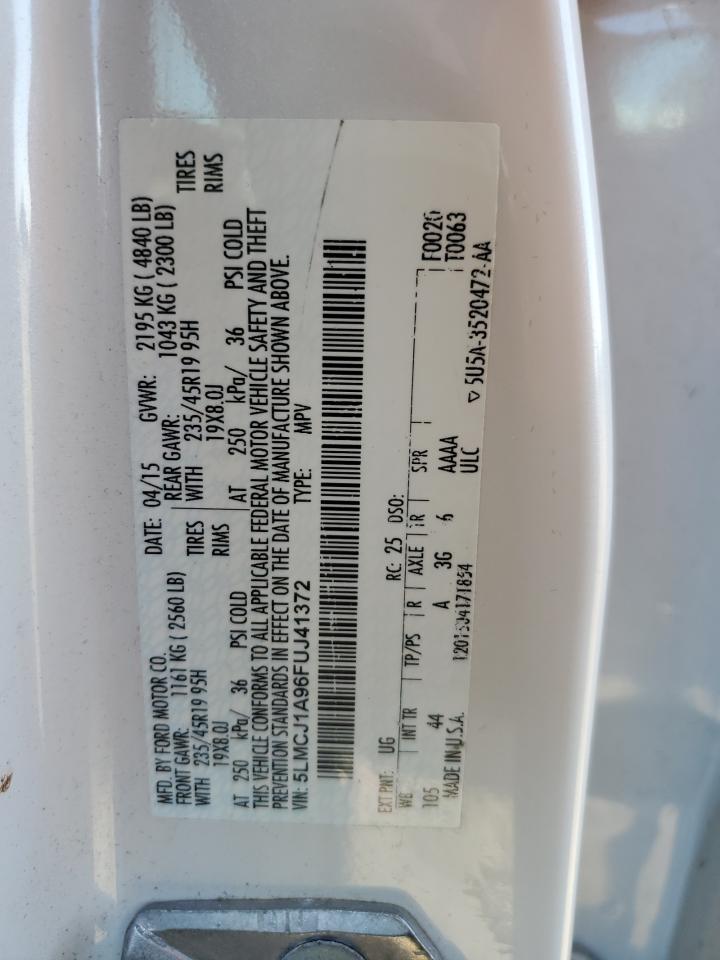 2015 Lincoln MKZ VIN 5LMCJ1A96FUJ41372 Copart auction photo, front end / mechanical damage thumbnail 14
