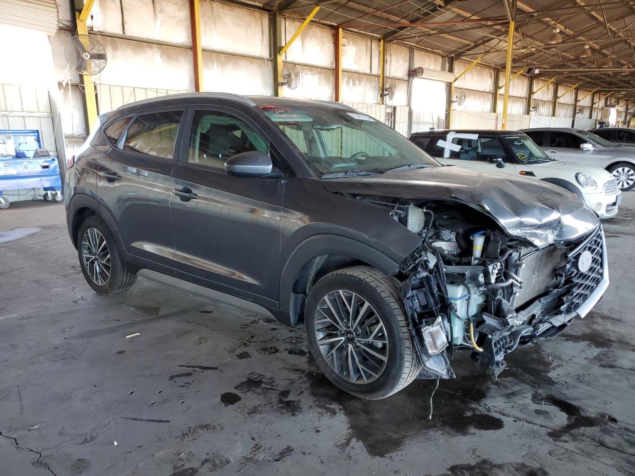 2019 Hyundai Tucson VIN KM8J33AL9KU053051 Copart auction photo, front end / side damage thumbnail 4