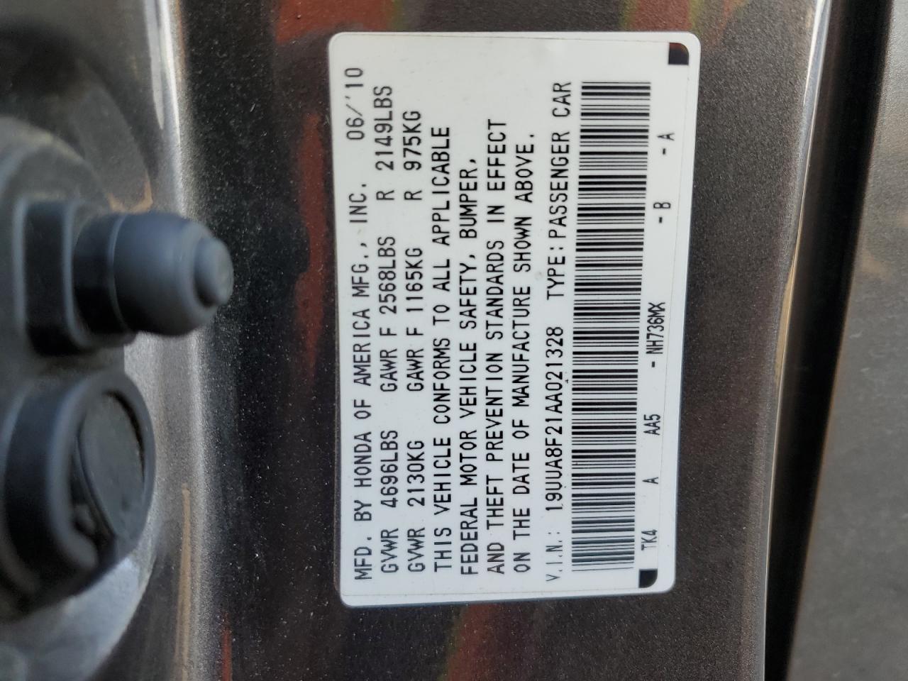 2010 Acura TL VIN 19UUA8F21AA021328 Copart auction photo, side damage thumbnail 12
