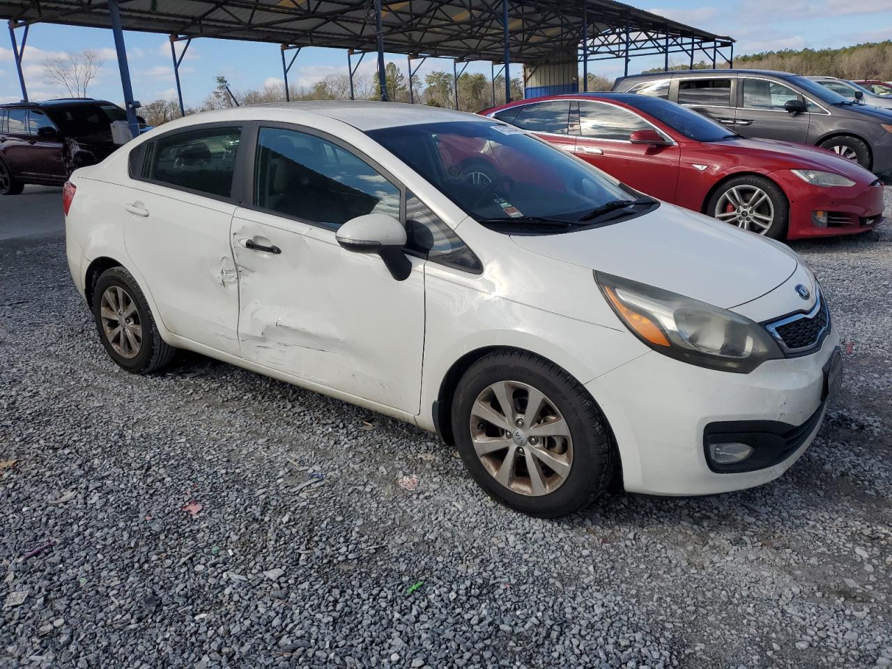 2013 KIA Rio VIN KNADN4A39D6222698 Copart auction photo, side damage thumbnail 4