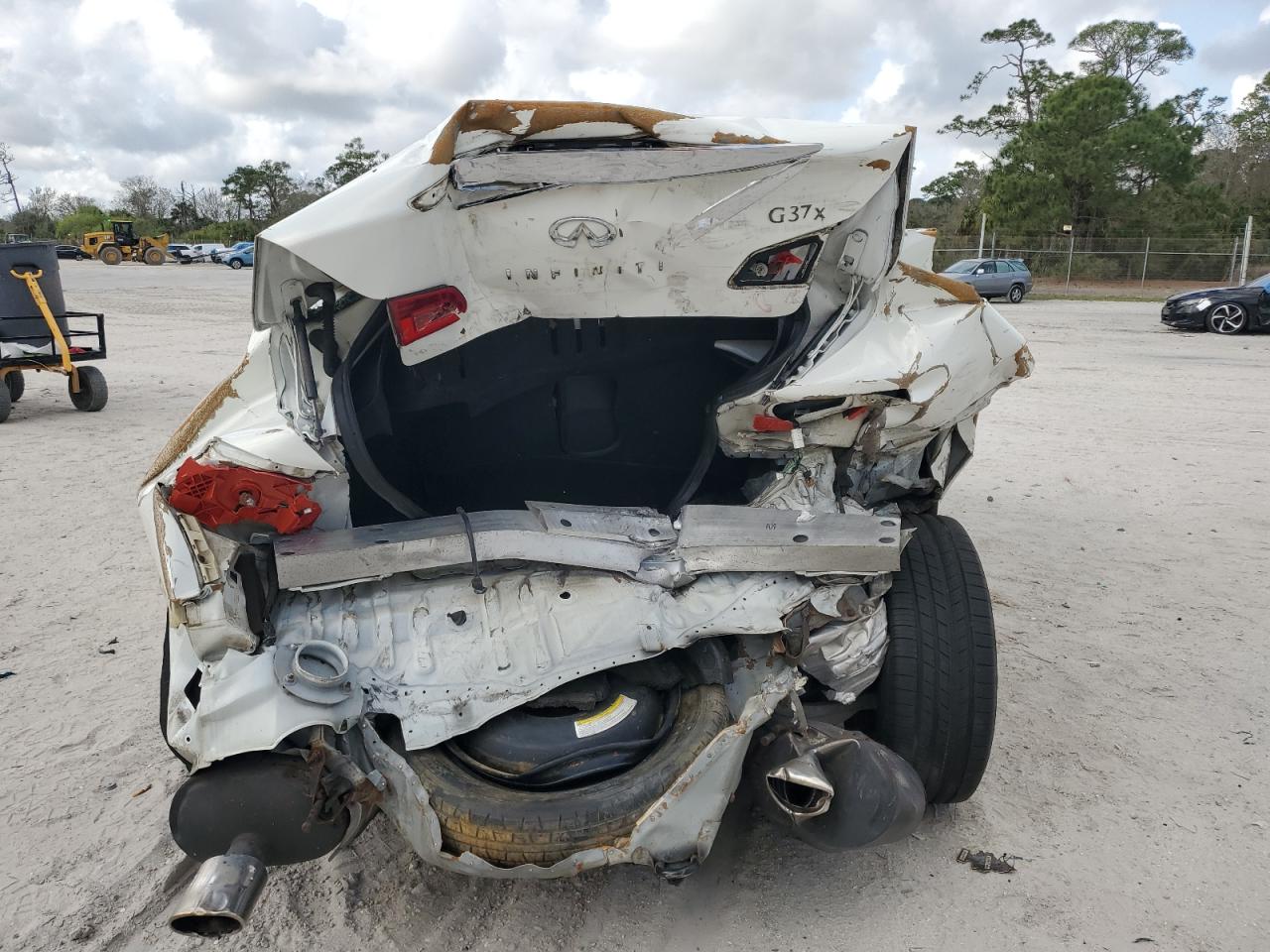 2013 Infiniti G VIN JN1CV6ARXDM763336 Copart auction photo, rear end / side damage thumbnail 6
