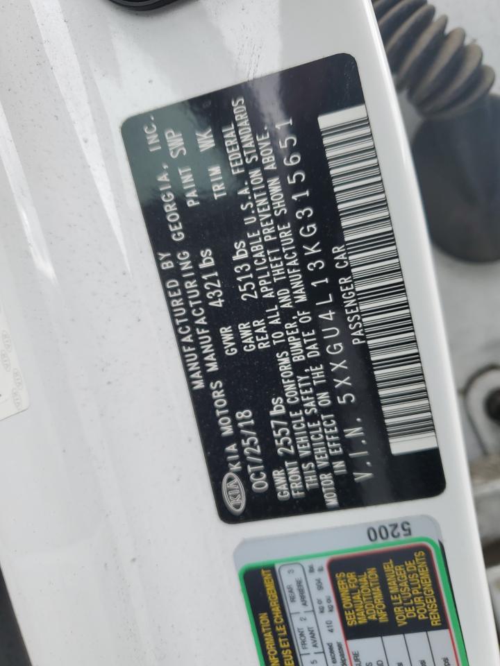 2019 KIA Optima VIN 5XXGU4L13KG315651 Copart auction photo, front end damage thumbnail 12