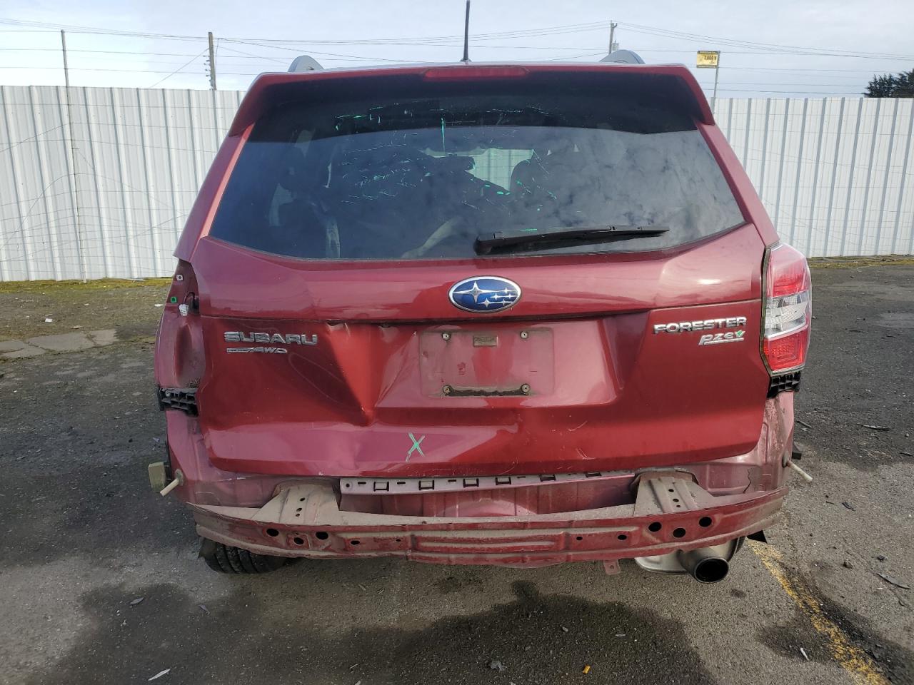 2015 Subaru Forester VIN JF2SJAHCXFH484281 Copart auction photo, front end / rear end damage thumbnail 6