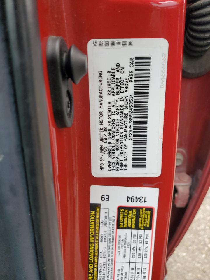 2009 Pontiac Vibe VIN 5Y2SP67899Z453514 Copart auction photo, rear end / front end damage thumbnail 15
