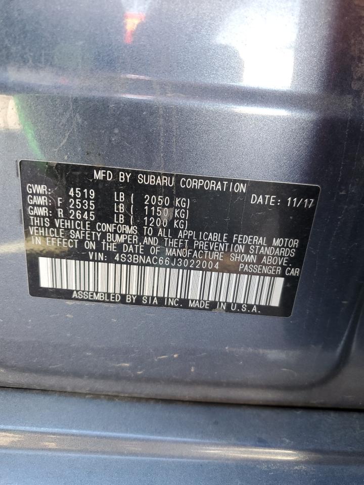 2018 Subaru Legacy VIN 4S3BNAC66J3022004 Copart auction photo, front end damage thumbnail 14