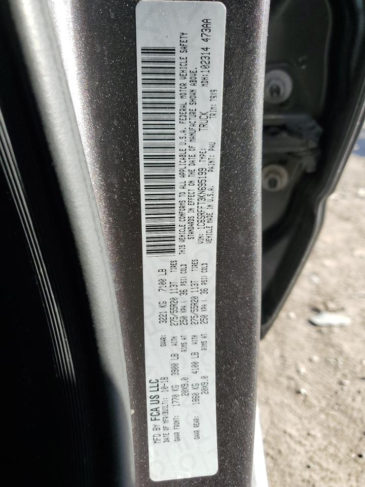 2019 RAM 1500 VIN 1C6SRFFT3KN695199 Copart auction photo, mechanical / front end damage thumbnail 14