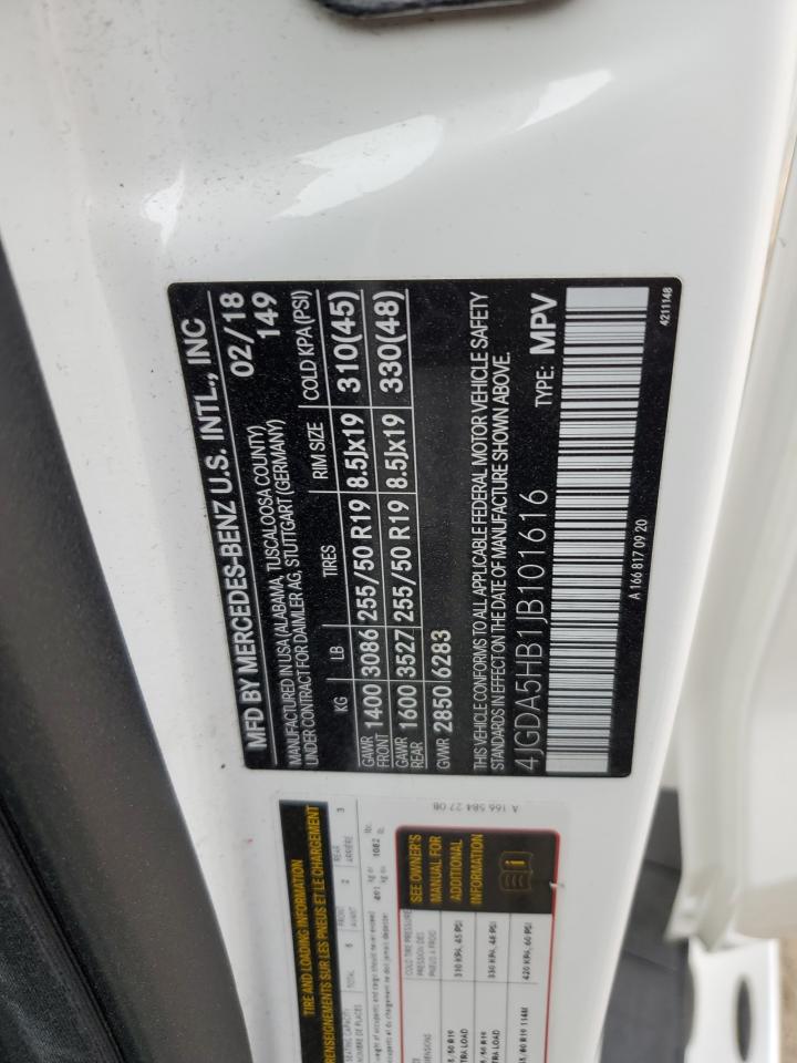 2018 Mercedes-Benz GLE VIN 4JGDA5HB1JB101616 Copart auction photo, front end damage thumbnail 14