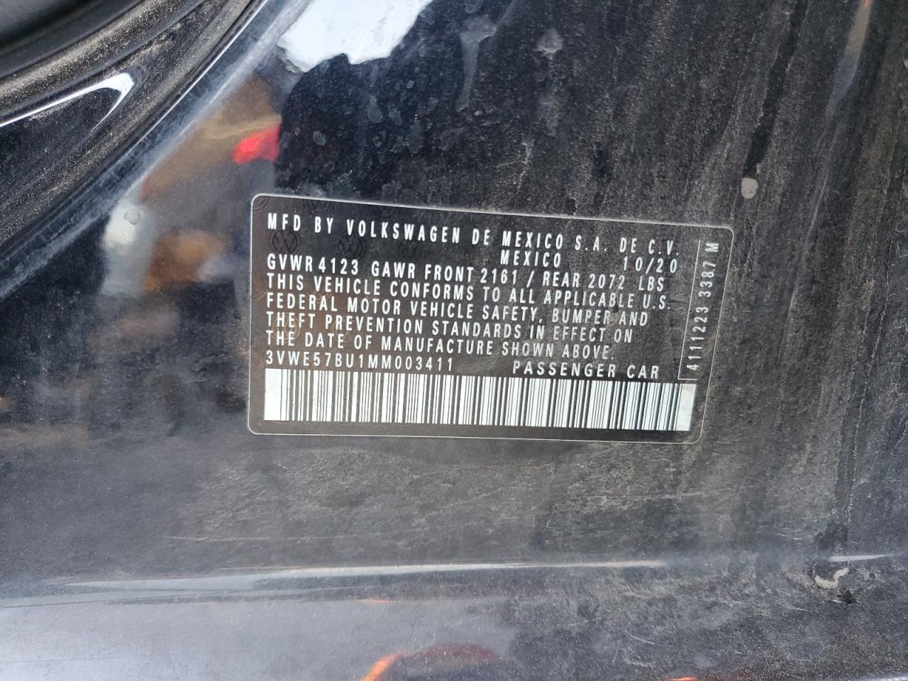 2021 Volkswagen Jetta VIN 3VWE57BU1MM003411 Copart auction photo, front end damage thumbnail 14