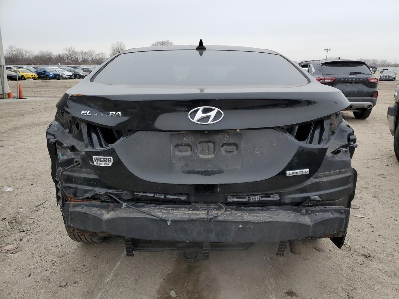 2012 Hyundai Elantra VIN KMHDH4AE1CU313949 Copart auction photo, rear end damage thumbnail 6