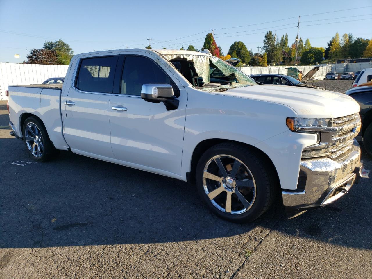 2021 Chevrolet Silverado VIN 1GCUYGED5MZ225692 Copart auction photo, top/roof / front end damage thumbnail 4