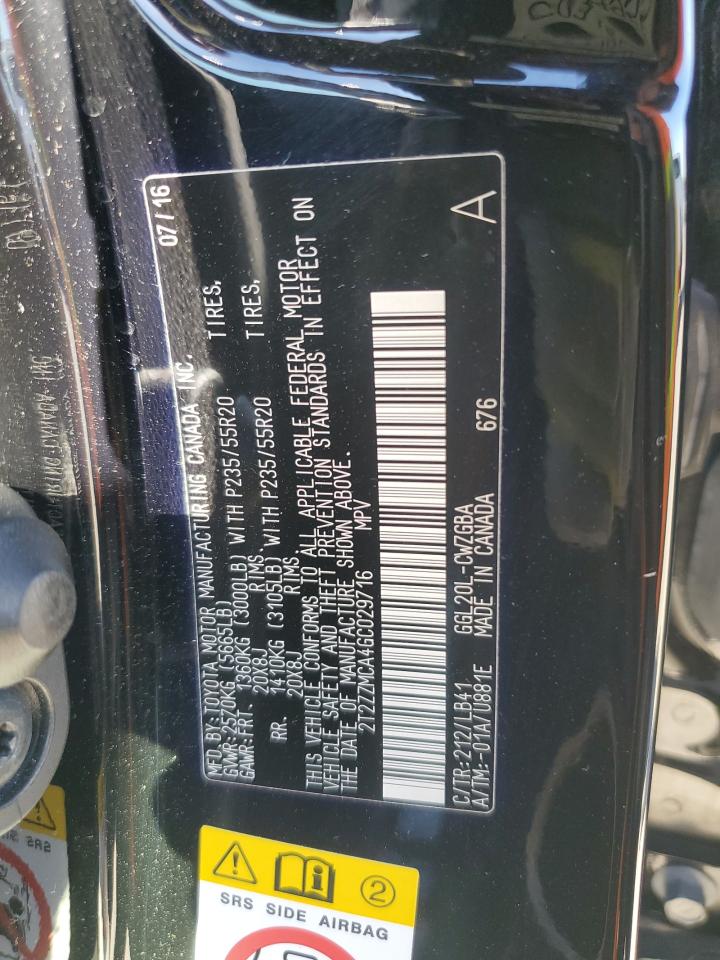 2016 Lexus RX VIN 2T2ZZMCA4GC029716 Copart auction photo, front end damage thumbnail 13