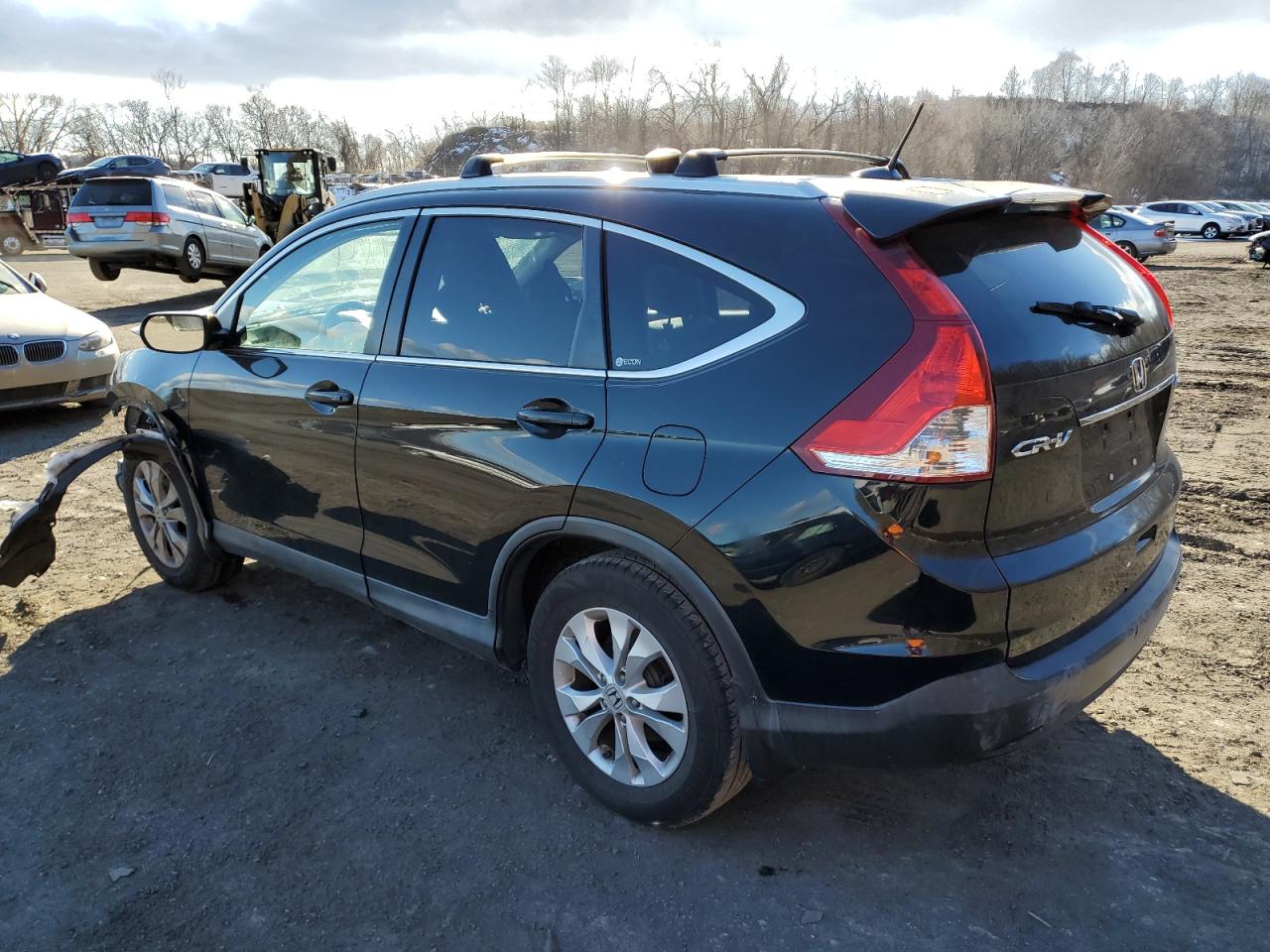 2012 Honda CR-V VIN JHLRM4H79CC001691 Copart auction photo, front end / top/roof damage thumbnail 2