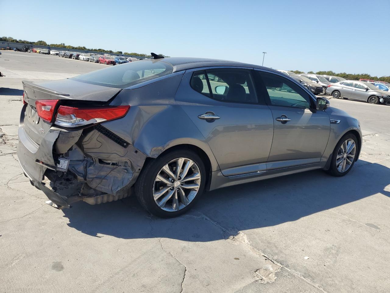 2015 KIA Optima VIN 5XXGR4A65FG454363 Copart auction photo, rear end damage thumbnail 3
