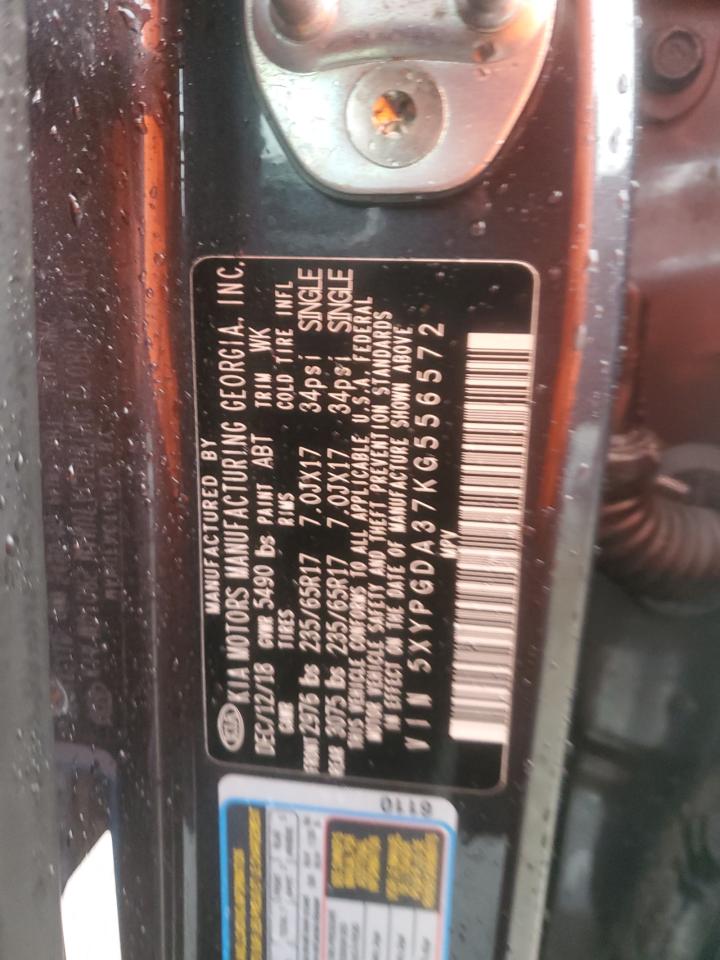 2019 KIA Sorento VIN 5XYPGDA37KG556572 Copart auction photo, front end / minor dent/scratches damage thumbnail 15