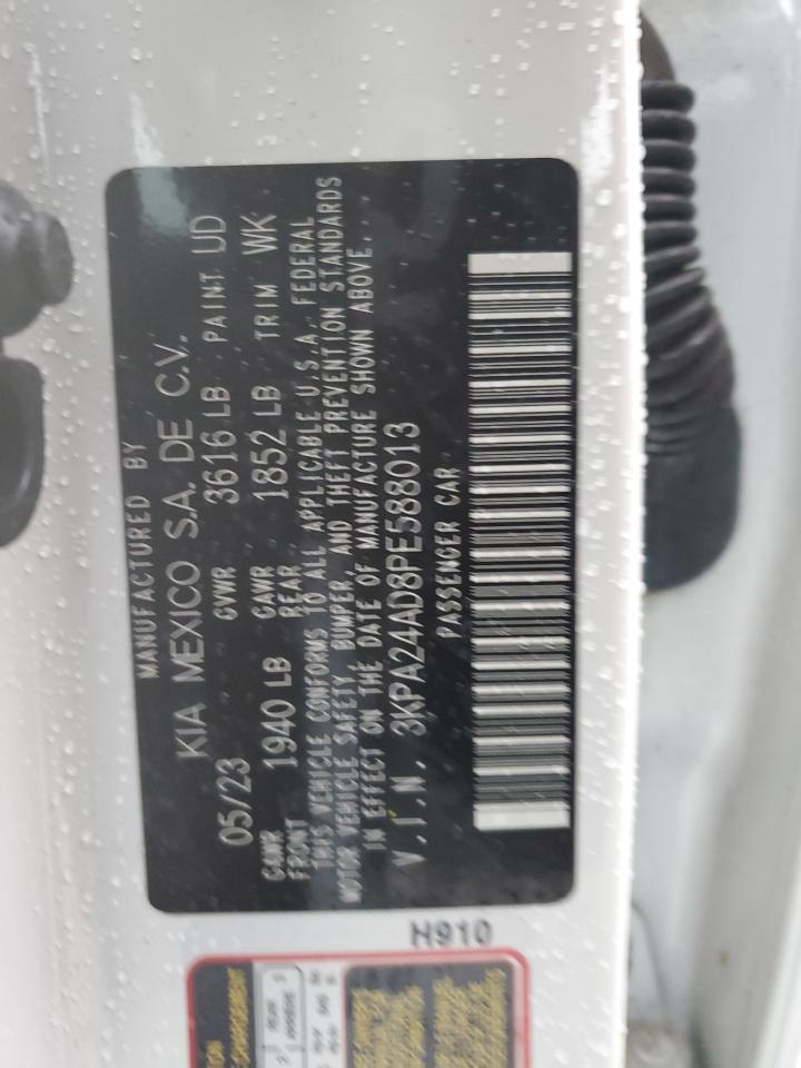 2023 KIA Rio VIN 3KPA24AD8PE588013 Copart auction photo, front end / minor dent/scratches damage thumbnail 14
